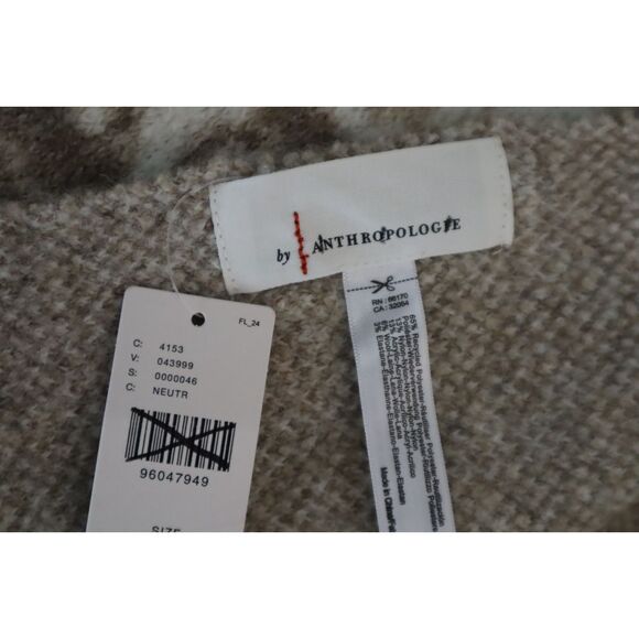 Anthropologie OB2196969 Women's O/S Neutral Wool Blend Long Scarf - Picture 7 of 13